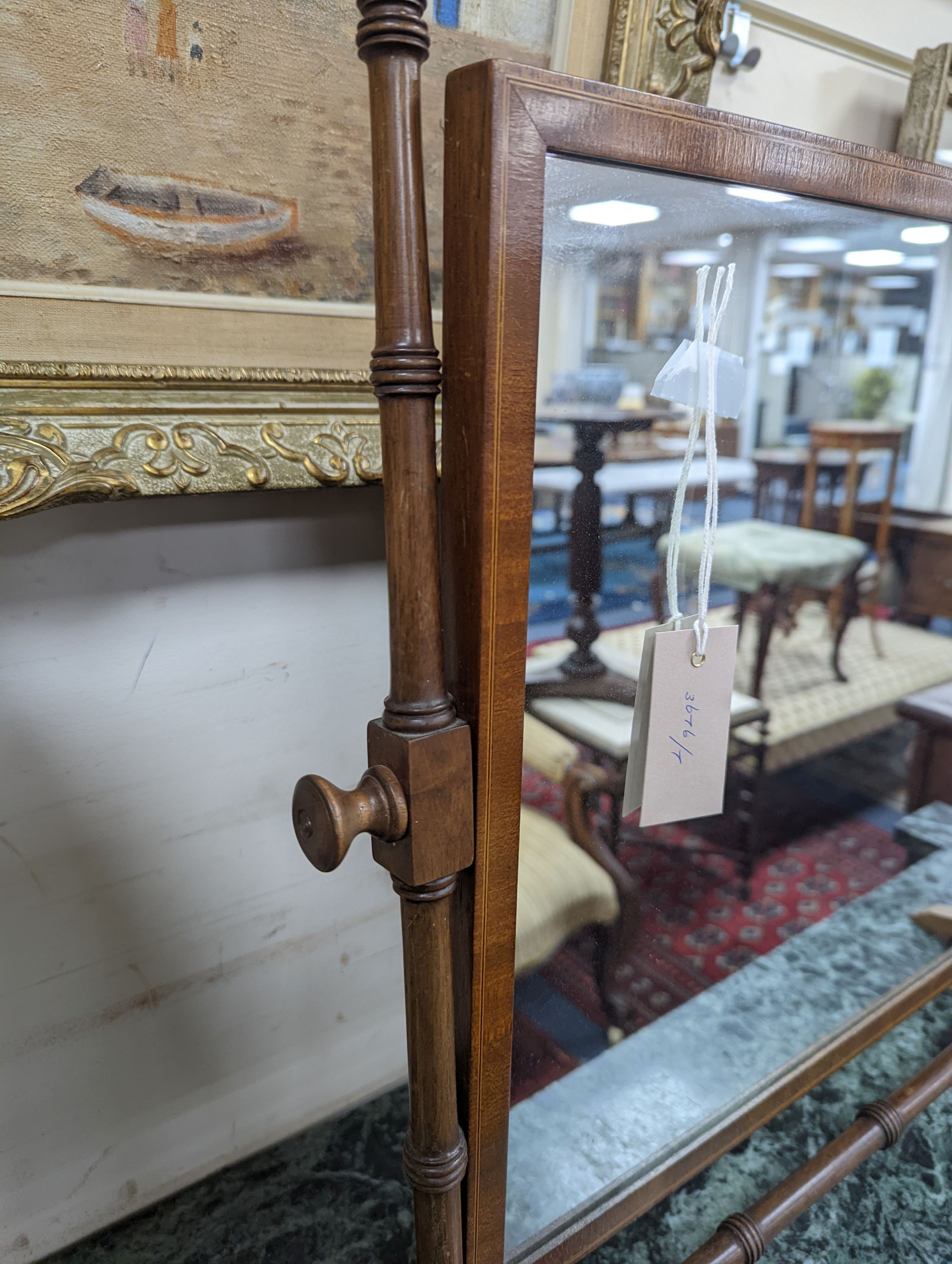 A Victorian mahogany toilet mirror, width 55cm